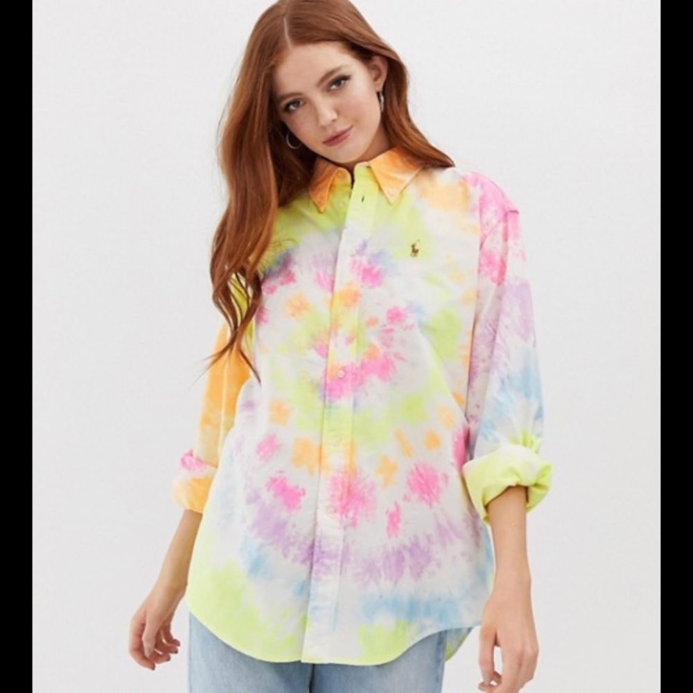 RALPH LAUREN Big Fit Tie Dye Shirt XL - Picture 3 of 14